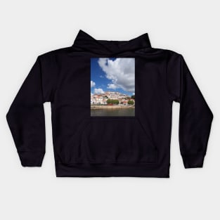 Old town, river, Mondego, Coimbra, Portugal, city Kids Hoodie